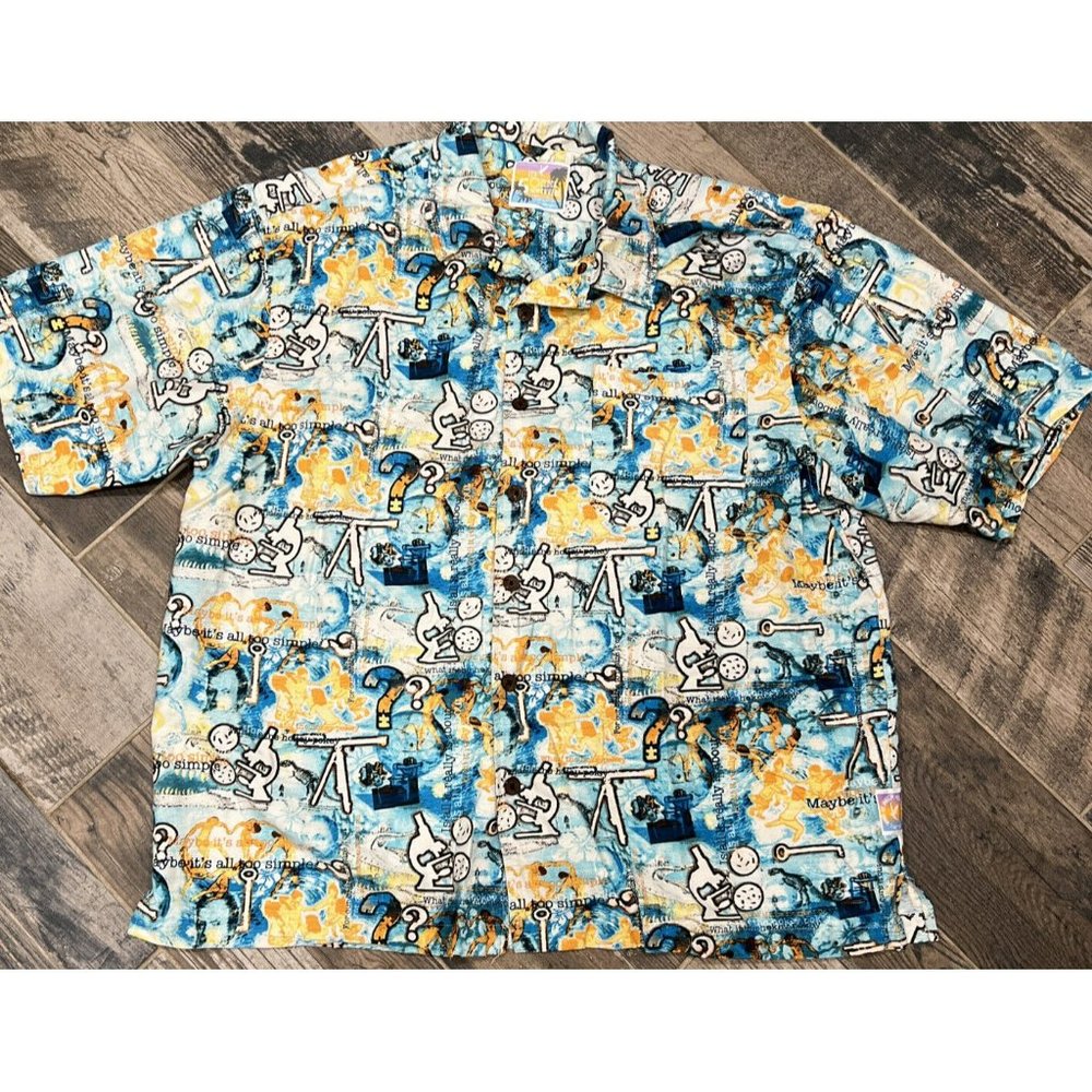 IT'S 5 O'CLOCK SOMEWHERE MARGARITAVILLE Short Sleeve Button Shirt Telescope Silk